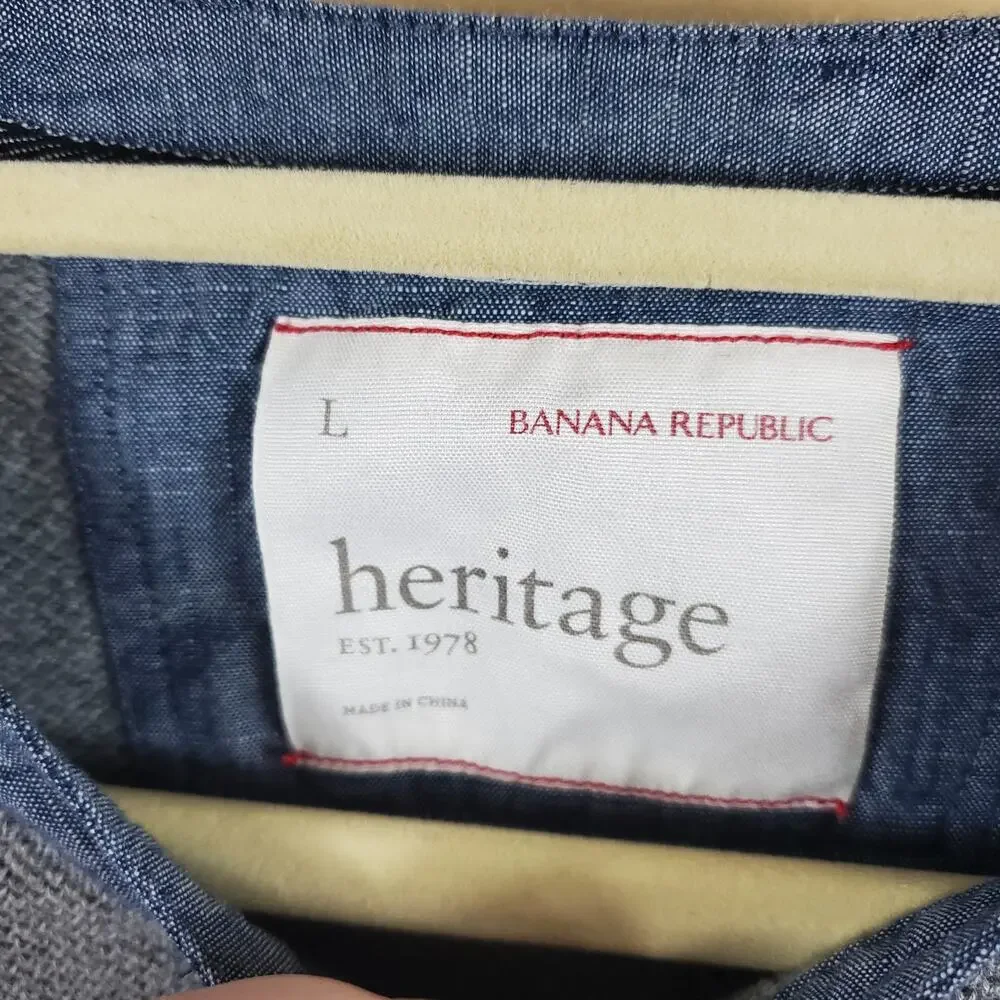 Banana Republic Heritage Texture Long Sleeve Tee Size L